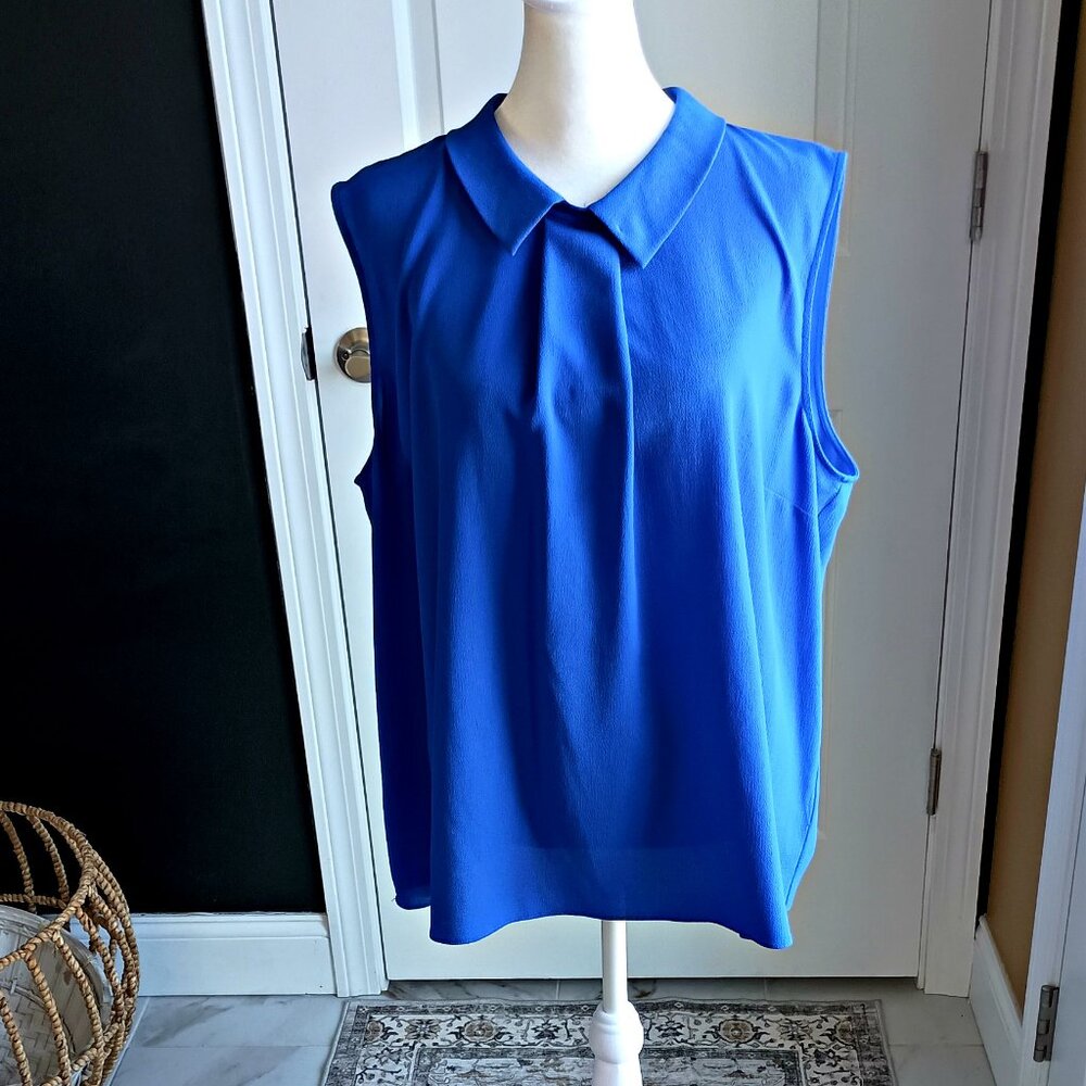 NWOT! CeCe BRIGHT BLUE SLEEVELESS BLOUSE
